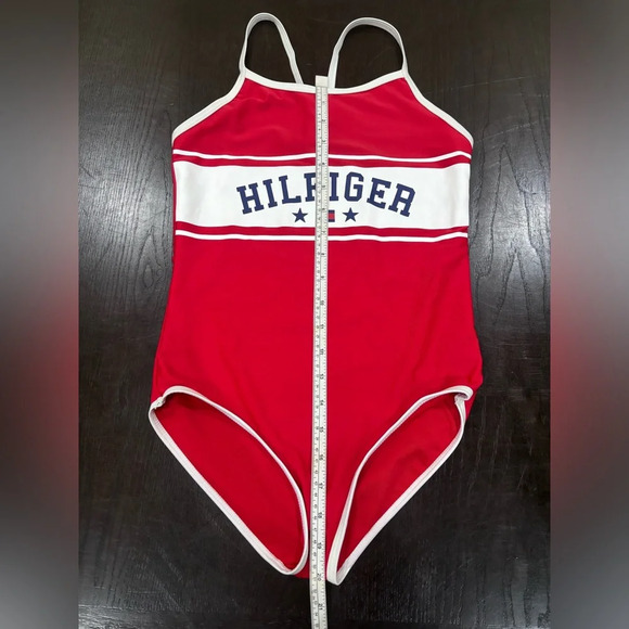 Tommy Hilfiger Child’s Red One Piece Bathing Suit Size 12/14 Size Youth Large - Picture 4 of 4